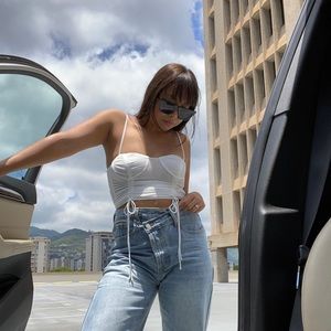 Princess Polly White Crop Top